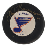 Red Berenson Signed St. Louis Blues Logo Puck (Beckett) 6 Goals in a Single Game