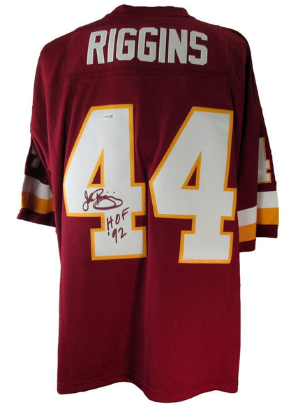 John Riggins HOF Signed/Ins Maroon Mitchell & Ness Football Jersey Redskins JSA5