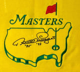 Bernhard Langer Signed Masters 26x30 Framed Pin Flag Display (JSA) 2xChamp