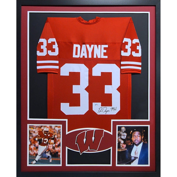 Ron Dayne Autographed Signed Framed Wisconsin Jersey SCHWARTZ
