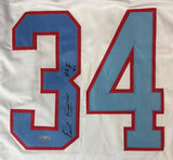Earl Campbell Houston Signed White Football Jersey HOF 91 Tristar