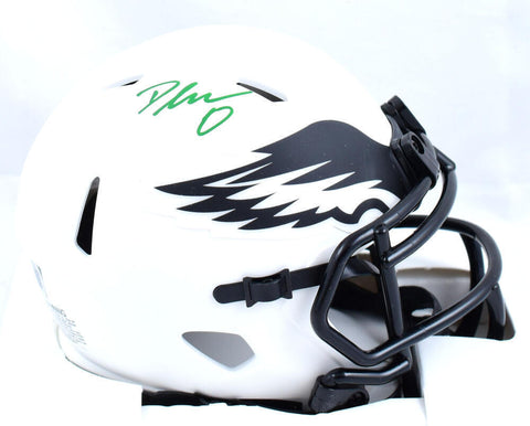 D'Andre Swift Autographed Eagles Lunar Speed Mini Helmet-Beckett W Holo *Green