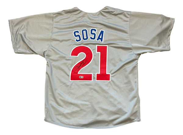 Sammy Sosa Chicago Signed Gray Slammin Sammy Baseball Jersey BAS