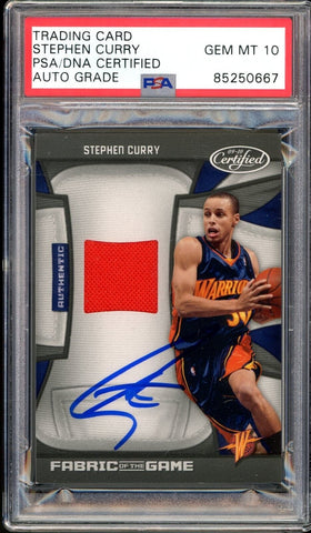 2009 Panini Certified Jersey #/250 Stephen Curry RC PSA/DNA Auto GEM MINT 10