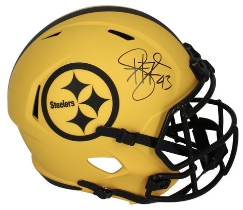 Troy Polamalu Autographed Pittsburgh Steelers 'RAVE' Full Size Helmet Beckett