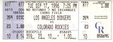 Hideo Nomo Los Angeles Dodgers 09/17/1996 No Hitter Full Ticket 56241