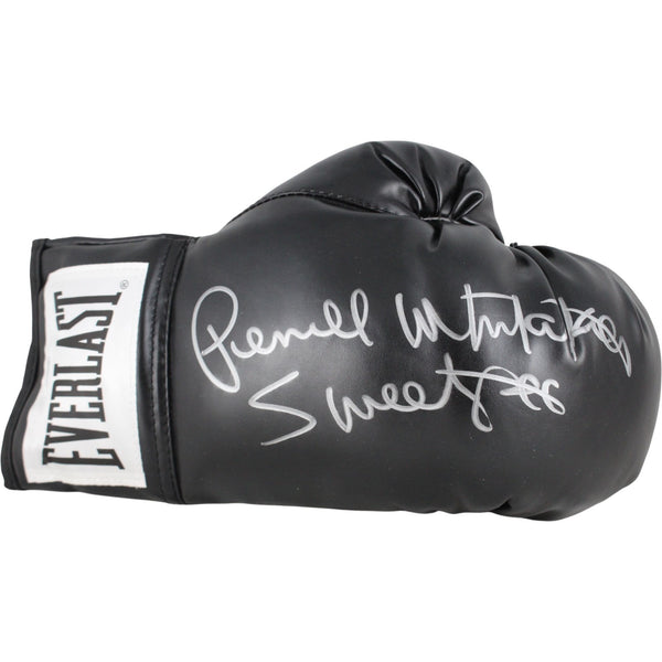 Pernell Sweat Pea Whitaker Autographed Black Everlast R Boxing Glove JSA 53563