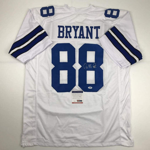 Autographed/Signed Dez Bryant Dallas White Football Jersey PSA/DNA COA