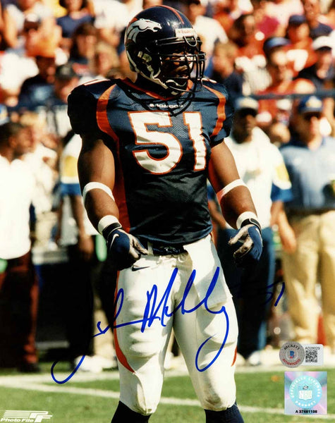 John Mobley Autographed/Signed Denver Broncos 8x10 Photo BAS 51103