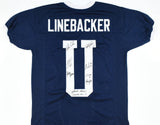 Linebacker U Autographed Blue College Style Jersey - JSA W *Black