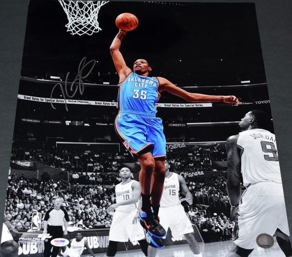 KEVIN DURANT AUTOGRAPHED OKLAHOMA CITY THUNDER 16x20 PHOTO PSA/DNA
