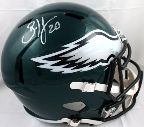 Brian Dawkins Autographed Eagles F/S Speed Helmet-Beckett W Hologram *Silver
