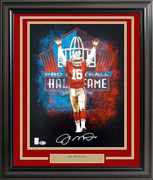 JOE MONTANA AUTOGRAPHED FRAMED 16X20 PHOTO SAN FRANCISCO 49ERS BECKETT 209380