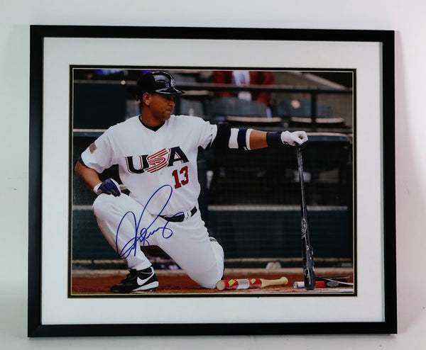 Alex Rodriguez Signed Team USA 16x20 Framed Photo - Steiner COA & JSA COA