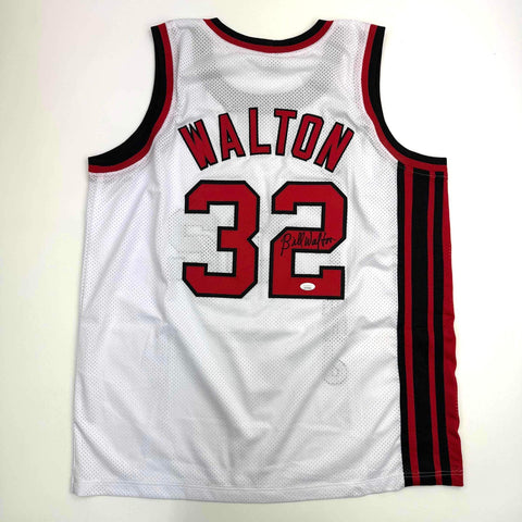 Autographed/Signed Bill Walton Portland White Basketball Jersey JSA COA