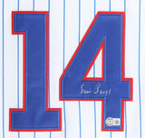Ernie Banks Signed Chicago Cubs Framed 1969 Jersey (Beckett) Mr. Cub / 1977 HOF