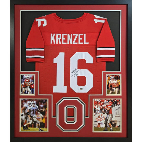 Craig Krenzel Autographed Signed Framed Red Ohio State OSU Jersey BECKETT