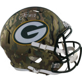 Jordan Love Autographed Green Bay Packers F/S Camo Helmet Beckett Witness 57148