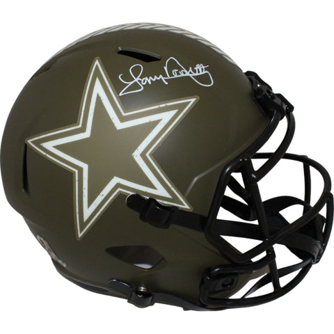 Tony Dorsett Signed Dallas Cowboys F/S Salute 22 Helmet Beckett 40968