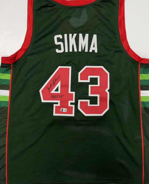 JACK SIKMA Signed Custom Replica Green / White Jersey AUTO w/ "HOF 19" - BAS