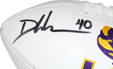 Devin White Signed LSU Tigers White Logo Football Beckett 40584