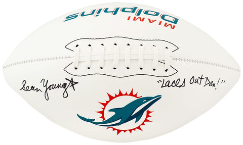 Sean Young Signed Dolphins Franklin White Logo Football w/Laces Out, Dan -SS COA