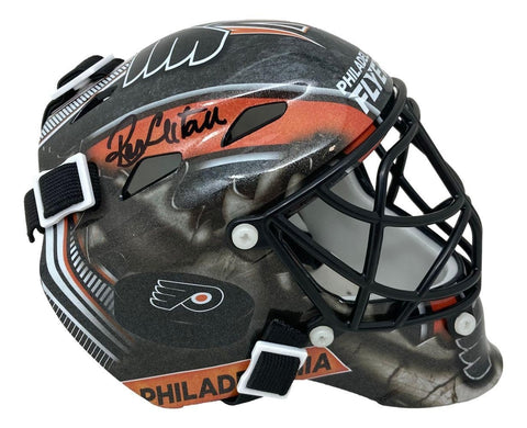 Ron Hextall Signed Philadelphia Flyers Mini Mask (Beckett) 1987 Vezina Trophy