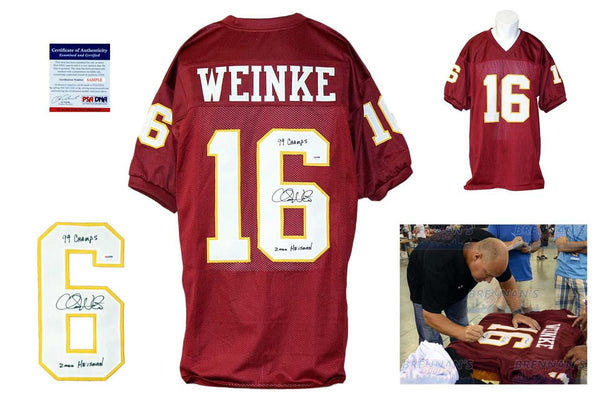 Chris Weinke Autographed SIGNED Jersey with Heisman + Champs PSA Authenticated