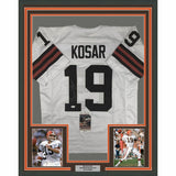 FRAMED Autographed/Signed BERNIE KOSAR 33x42 Cleveland White Jersey JSA COA Auto