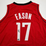Autographed/Signed Tari Eason Houston Red Basketball Jersey Beckett BAS COA