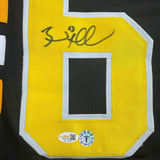 Framed Autographed/Signed Brad Marchand 35x39 Boston Black Jersey JSA COA