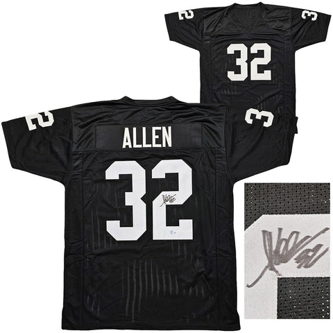 OAKLAND RAIDERS MARCUS ALLEN AUTOGRAPHED BLACK JERSEY BECKETT BAS WITNESS 215325