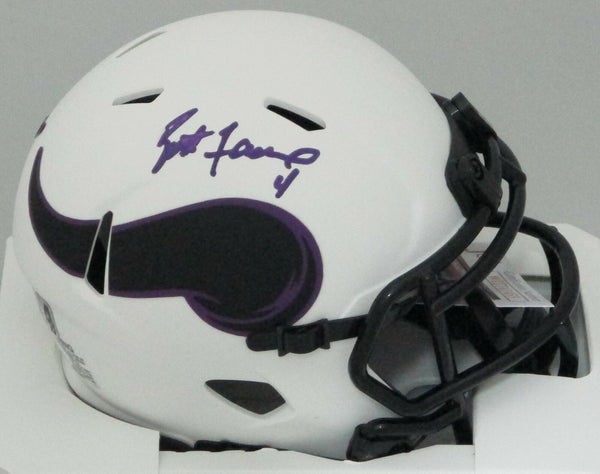 Vikings BRETT FAVRE Signed Riddell LUNAR Speed Mini Helmet AUTO HOF '16 JSA