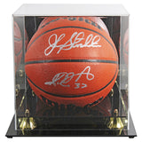 Jazz John Stockton & Karl Malone Signed Wilson Basketball w/ Case BAS Witnessed