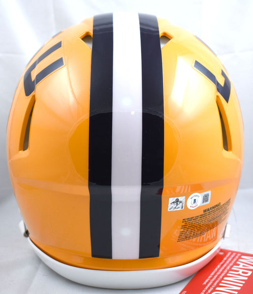 authentic washington & jefferson football helmets Justin Jefferson Signed LSU Tigers F/S Speed Authentic Helmet