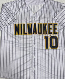 SAL FRELICK Signed Custom Replica Brewers Pinstripe Jersey AUTO - BAS