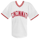 Jose Rijo (REDS) Signed White Custom Baseball Jersey w/90 WS MVP -(SCHWARTZ COA)