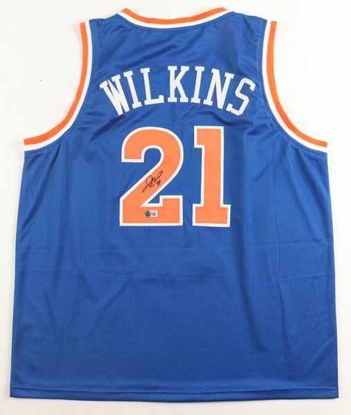 Gerald Wilkins Signed New York Knicks Jersey (Beckett) Dominique's Brother/Guard