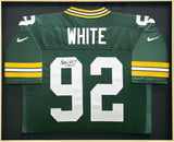 Packers Reggie White Autographed Framed Green Nike Proline Jersey Beckett & PSA/
