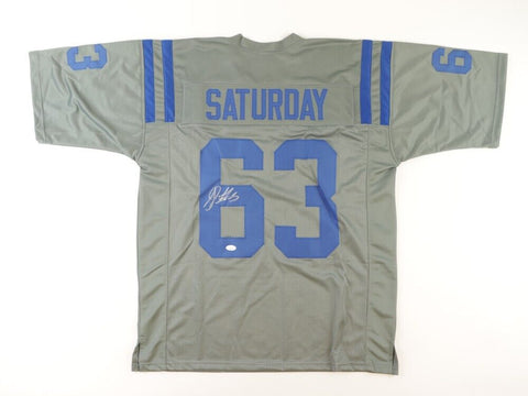 Jeff Saturday Signed Indianapolis Colts Jersey (JSA COA) 6xPro Bowl Center