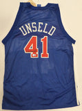 Bullets Wes Unseld Autographed Blue Champion Jersey Signed Twice Beckett BS30059