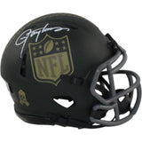 Lawrence Taylor Autographed NFL Shield 25 STS Mini Helmet Beckett Witness 55048