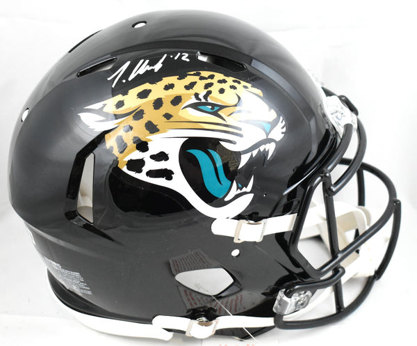 Travis Hunter Autographed Jaguars F/S Speed Authentic Helmet - Beckett W Holo
