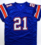 Fred Taylor Signed Blue College Style Jersey w/ 96 Natl Champs- Beckett W Holo