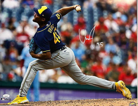 Milwaukee Brewers Pitcher ABNER URIBE Signed 16x20 Photo #3 AUTO - JSA