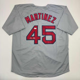 Autographed/Signed Pedro Martinez Boston Grey Jersey Beckett BAS COA