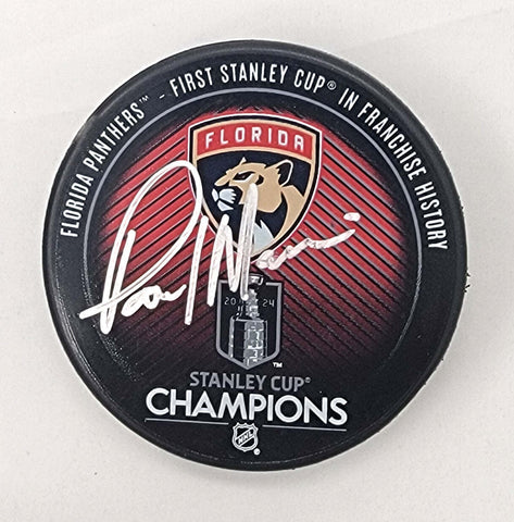 Paul Maurice Signed Florida Panthers 2024 Stanley Cup Champions Puck Beckett