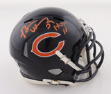 Brian Urlacher Signed in Orange Chicago Bears Mini Helmet Inscd HOF 18 (Beckett)
