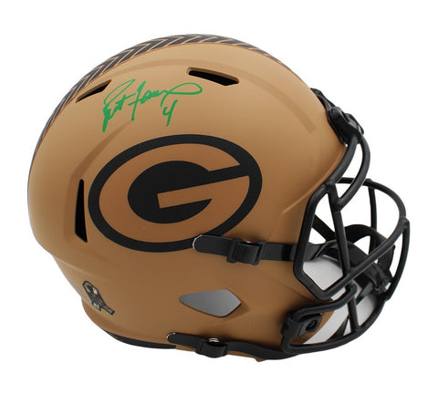 Brett Favre Signed Green Bay Packers Speed Full Size Salute to Service 2 Helmet