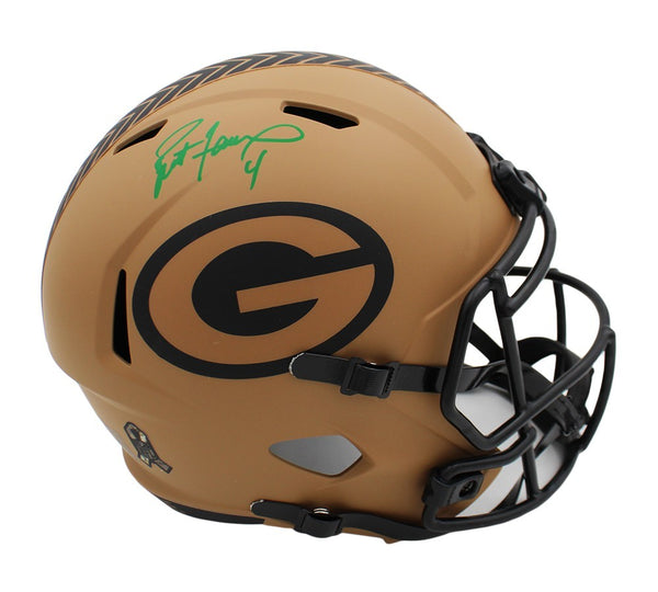 Brett Favre Signed Green Bay Packers Speed Full Size Salute to Service 2 Helmet